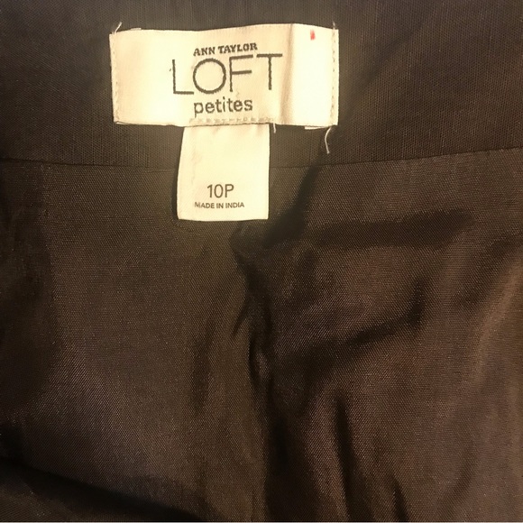 LOFT Brown Linen Blend Skirt - Size 10P - Excellent Condition - Picture 4 of 5